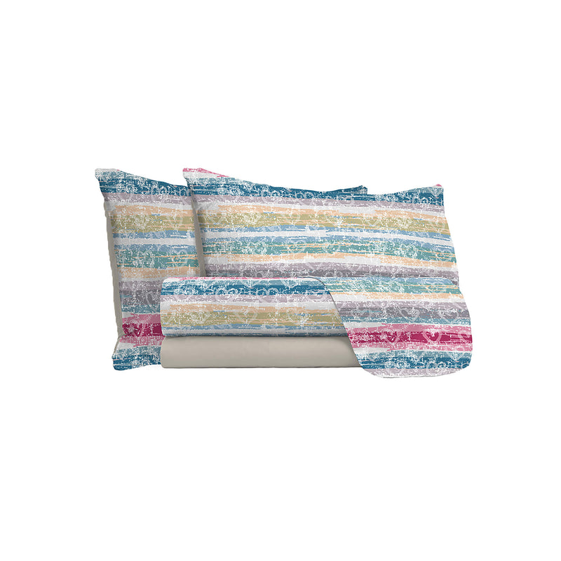Set Lenzuola con Stampa Sopra Sotto e Federe Love Lines Varie Misure