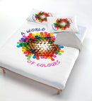 Copripiumino con Stampa sul Sacco e Federe Cannucce Colorate