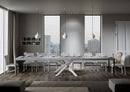Tavolo Allungabile 160-420x90x77 cm Volantis Premium Cemento Telaio Bianco 