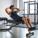 Panca Fitness Regolabile 135x130x107 cm con Bande di Resistenza Pieghevole Salvaspazio      