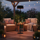 Stufa Elettrica ad Infrarossi da Esterno Ø50xh205 cm 1500W in Alluminio e Acciaio Nero