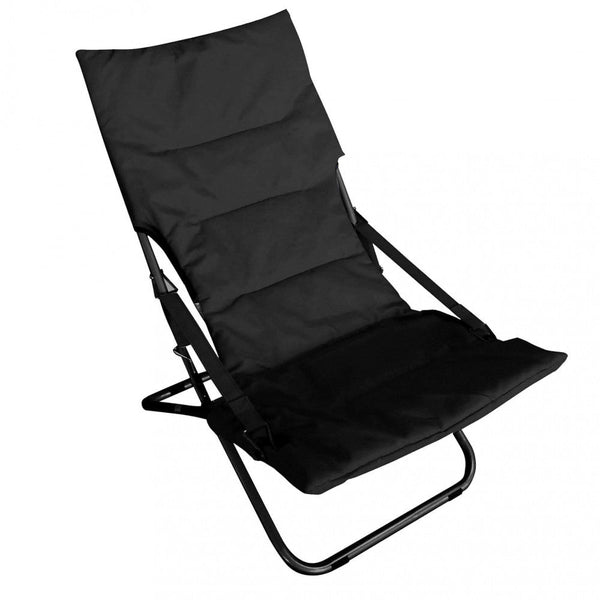 Canapone Liegestuhl 65x80x38/96 h cm in Stahl mit schwarzem Oxford-Stoff sconto