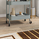 Carrello da Cucina a 3 Livelli 45x30,6x79 cm in Acciaio Azzurro  