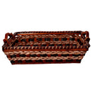 Cesta in Vimini intreccio crema noce rettangolare cm 53x38xh13