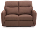 Divano Divanetto 2 Posti con Reclinatore Manuale in Tessuto Kube Marrone