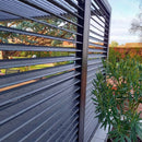 Pergola da Giardino 3,6x3 m in Alluminio con Doghe Orientabili su Tetto e Parete Grigio Antracite 