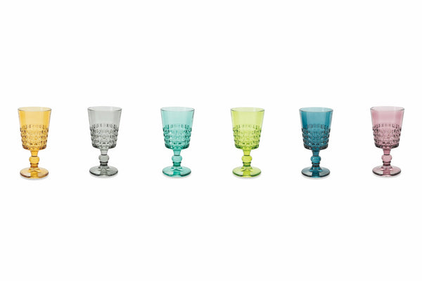 Set mit 6 Bechern Ø8,4x17 cm aus Glas Villa d'Este Home Tivoli Pixel Multicolor prezzo