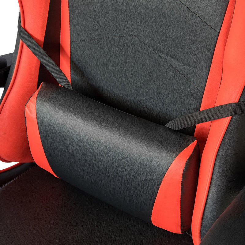 Sedia da Gaming Ergonomica 64x53x122-133 cm con Poggiapiedi in Similpelle Rossa