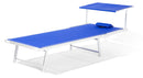 Lettino Prendisole da Giardino 213x85x40 cm in Alluminio e Textilene Blu