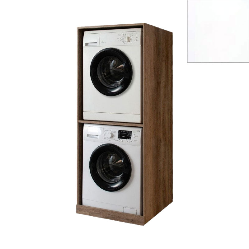 Mobile Lavanderia a Colonna per Lavatrice e Asciugatrice Senza Ante 70x70x174A cm in Nobilitato Unika Bianco Latte