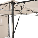 Gazebo da Giardino 3x3m Telo in Poliuretano 2 Tettoie con Chiusura a Gas e Ventilazione Taddei Razzaq Duo Beige