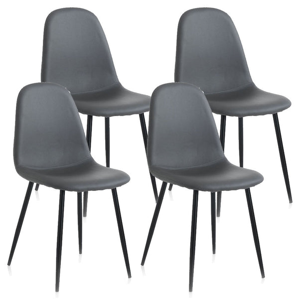 Set mit 4 Stühlen 44 x 50 x 85 cm aus grauem Kunstleder acquista