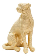 Statua Leopardo Oro 23x15,5x29 cm in Poliresina 