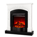 Camino Elettrico da Pavimento 97,5x90x25 cm Effetto Fiamma 1600W Casanova & Corsica Bianco/nero