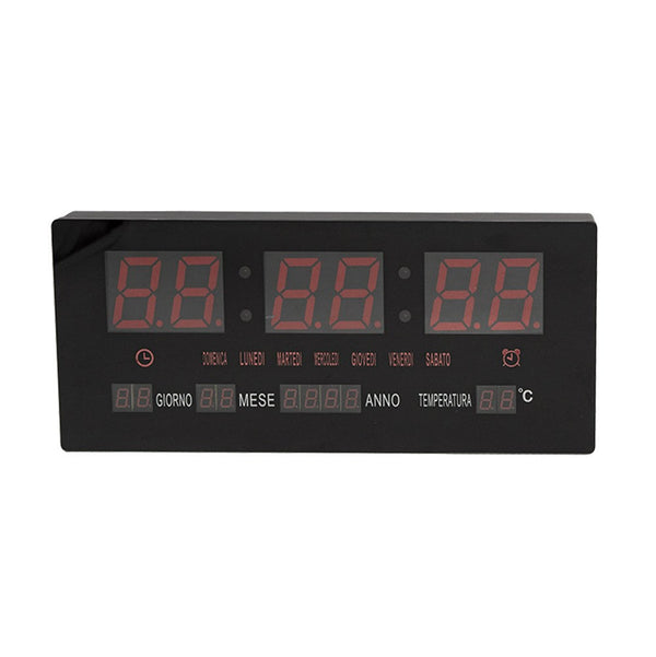 Digitale LED-Wanduhr 36x16x3 cm mit Kalender und Temperatur acquista