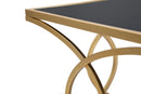 Tavolo da Caffé Infinity 110x60x45 cm in Ferro e Specchio e MDF Oro e Nero