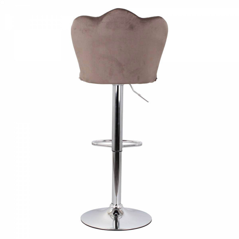 Set 2 Sgabelli 38x38x60/80 cm in Velluto Base Cromata Grigio