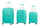 Set 3 Valigie Trolley Rigido Espandibile in Polipropilene TSA Ravizzoni Alaska Verde Tiffany
