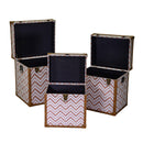 Set 3 Baule in Similpelle marroncino quadro 