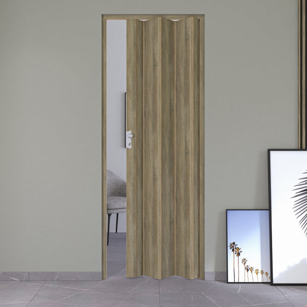 sconto Porta a Soffietto da Interno 83x214 cm in PVC Caroline Rovere Cognac Scuro