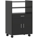 Mobile Cucina Multiuso 59x40x92 cm con Ripiano Estraibile in MDF Nero  