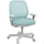 Sedia da Ufficio Ergonomica 55x48x82,5-94,5 cm ad Altezza Regolabile con Schienale in Poliestere Traspirante Verde Chiaro