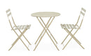 Set 3 Pezzi Bistrot da Giardino con Tavolo e 2 Sedie in Acciaio Verniciato Austin Gypsum  