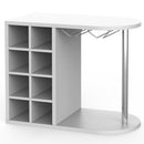 Scaffale Bar Cantinetta Vino da Parete 42x52x28 cm Cantina 8 Posti + Porta Calici in Legno Bianco      