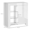 Mobiletto  75x35x82 cm in Truciolato e Metallo Bianco