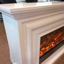 Camino Elettrico da Pavimento Effetto Fiamma 200x33x83 cm 1500W Sined Merapi Bianco