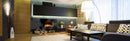 Camino Elettrico da Parete Effetto Fiamma 2000W CheminArte Lounge Medium Nero