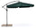 Dezentraler Ø3m Gartenschirm aus Iron und Green Moon Polyester