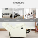 Poltrona Relax Reclinabile Manuale in Similpelle Crema 
