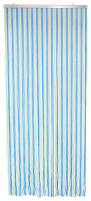Tenda a Fili per Porta Antimosche 140x250 cm in Tessuto Melange Azzurro