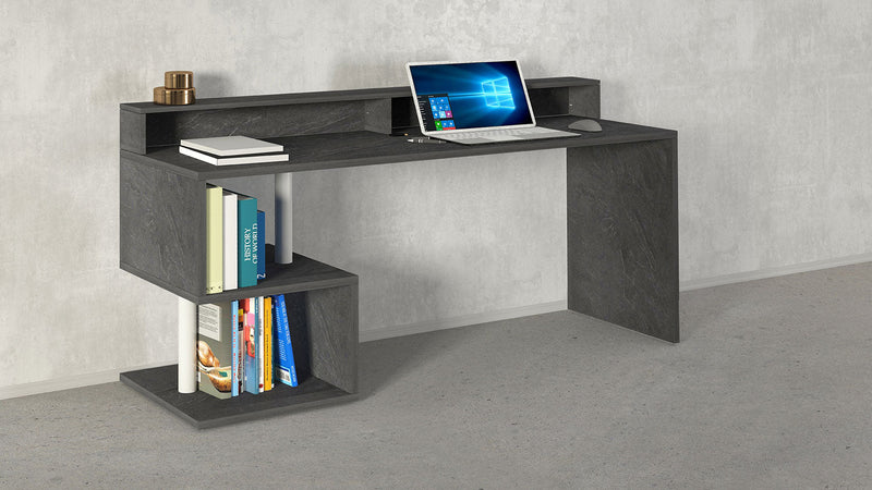 Scrivania a Giorno 180x60x92,5 cm Esse Report Grigio  