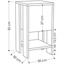 Comodino 30x30x55 cm Mobiletto con Anta a Ribalta e Ripiano in Legno Quercia e Antracite      