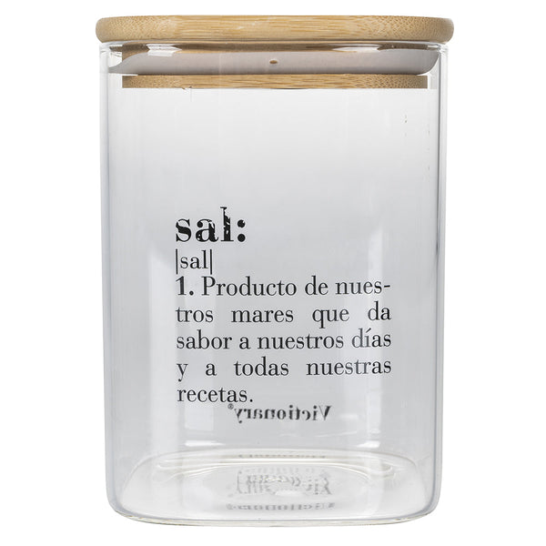Salzglas mit "Sal" Schriftzug 1 Liter in Glas Villa D'este Home Tivoli Spanisch acquista