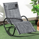 Sedia Sdraio a Dondolo Zero-Gravity da Esterno Impermeabile 155x61x88 cm con Poggiatesta Grigio