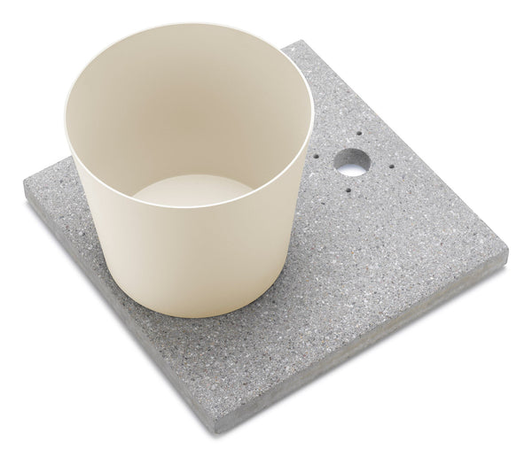 Base con Vaschetta per Fontane con Ghiera Piccola 40x40x5 cm in Cemento Belfer 42/BSE/4 Avorio sconto