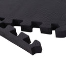 Tappeto Puzzle in EVA per Casa e Palestra Antiscivolo 8 Pezzi con Bordi Nero 63.5x63.5x2 cm 