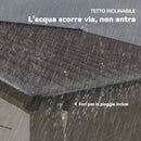 Casetta da Giardino Porta Attrezzi con Doppia Porta Scorrevole 278x195x215 cm con Pannelli in Acciaio Effetto Legno Marrone 