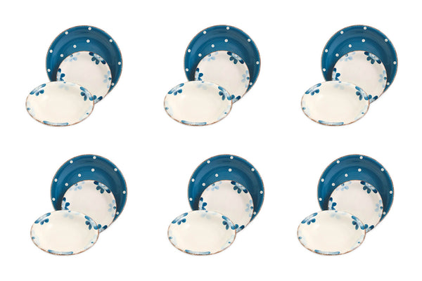 prezzo Villa d'Este Tafelservice aus Steinzeug 18-teilig Margarita Azzurro