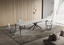 Tavolo Allungabile 120-380x90x74 cm Niket Bianco Frassino Gambe Antracite