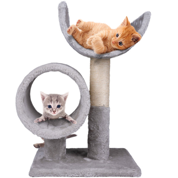 online Tiragraffi Graffiatoio Corda in Sisal Rivestimento Peluche Grigio 33 x 29 x 50cm