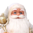 Babbo natale in tessuto bianco e oro cm xh60