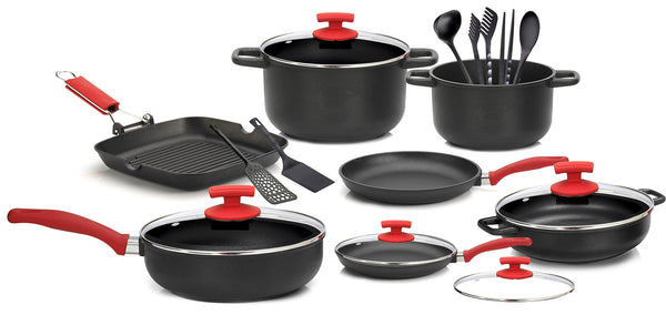 Olympia Love 18-teiliges Kochgeschirr-Set aus Antihaft-Druckguss-Aluminium sconto