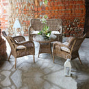 Set Salotto da Giardino 2 Poltrone Tavolino Divano in Rattan Kariba Grigio