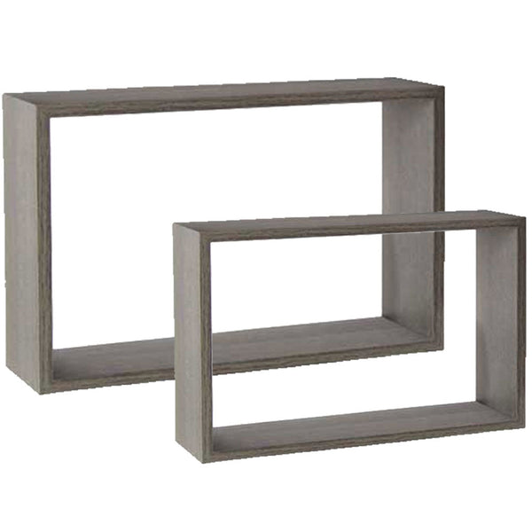 acquista Set 2 Mensole a Muro Moduli da Parete Rettangolari Portaoggetti in Legno Olmo