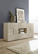 Mobile Buffet 2 Ante 2 Cassetti 180x42x84 cm in Legno TFT Chequers Rovere Samoa