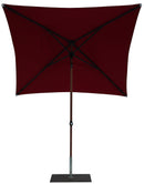 Ombrellone da Giardino 2x2 m Palo Ø38 mm in Alluminio Effetto Legno Tessuto Olefin Trend Wood Bordeaux